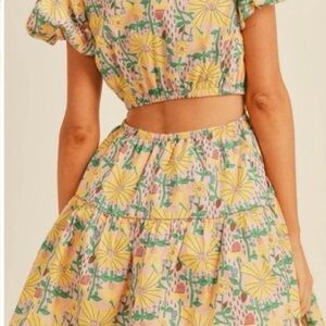 TALULAH Floral Crop Top and Skirt Set